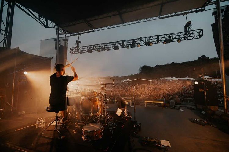 Matt Greiner August Burns Red playing live with In-ear Monitors